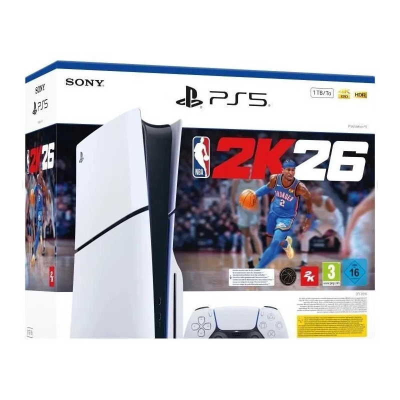 Console Sony PlayStation 5 slim 1 To avec lecteur Blu-Ray et jeu NBA 2K26
