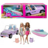 Barbie GDX66 - Pack avec Jeep, Bateau et 2 poupées - Neuf, scellé (boîte légèrement abîmée)